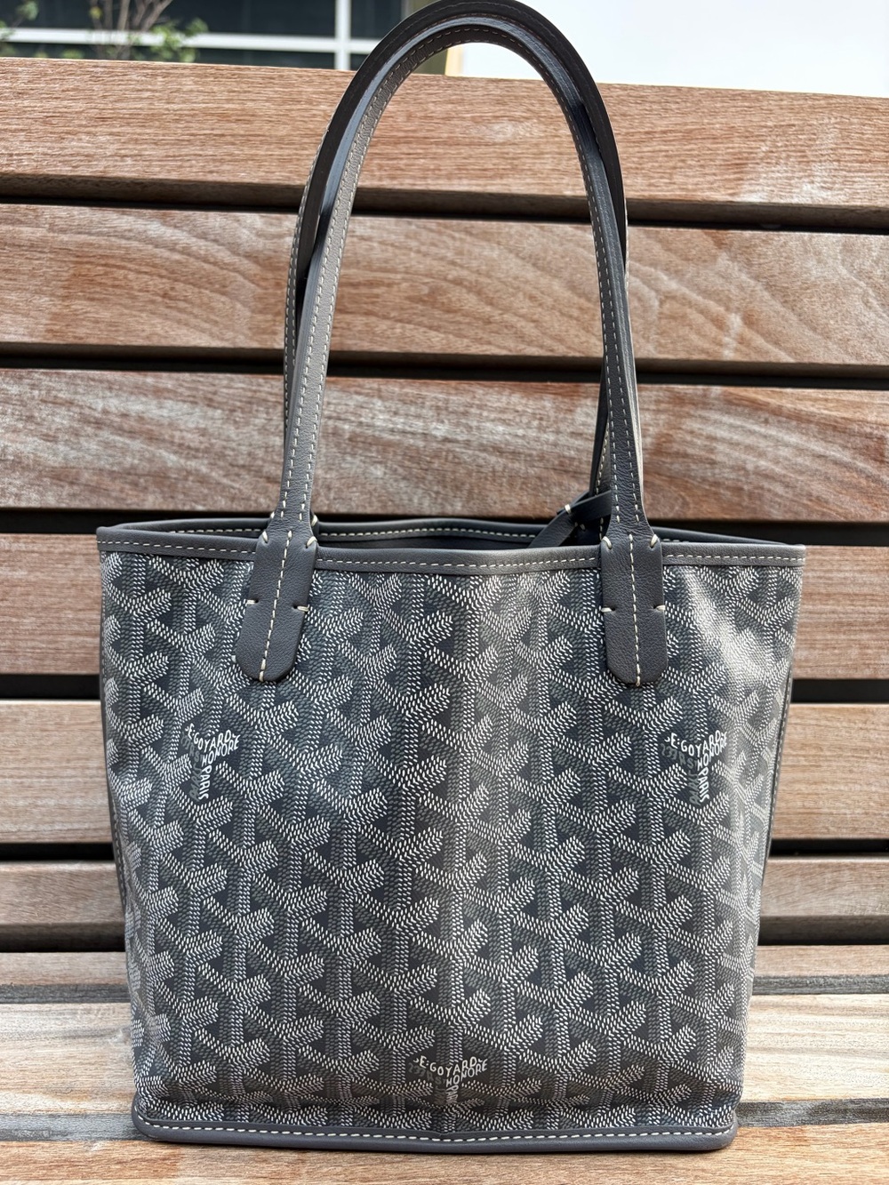 GOYARD Mini Anjou Coated Canvas and Leather Tote Bag - Picture 2 of 13